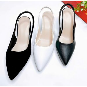 B55- Giày cao gót hậu chun thanh lịch, size 35-40, gót 3-7cm