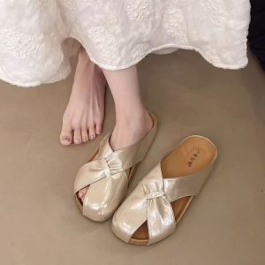 Dép Baotou mùa hè quai chéo nhẹ nhàng dép lười