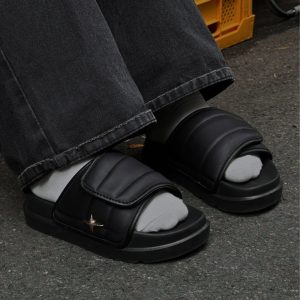 Dép Pathon Star Lava SD175 slides unisex quai xé dán đinh tán ngôi sao đế EVA cao 4cm - full balck
