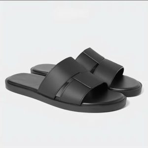 Dép da nam đen - thiết kế - đơn giản - thoải mái. Phong cách trẻ trung - sang trọng. Da Microfiber cao cấp