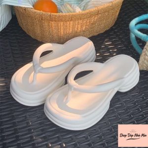 Dép đi biển xỏ ngón đế dày chống trượt phong cách Hàn Quốc cho nữ Dép Tông nhà Min chọn chuẩn size
