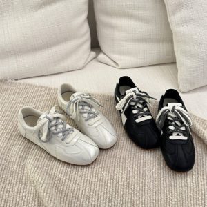 Giày Cao Đẳng Forrest Gump Socialite Nơ Giày Nữ Nhẹ Thoáng Khí Cao Su Chống Trơn Trượt Rời