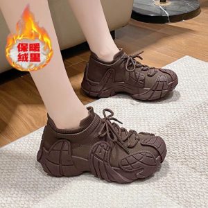 Giày Cotton Plus Nhung Ấm Cặp Đôi Giày Thể Thao Dày Bay Dệt Bố Giày Nữ Nhẹ Chống Trơn Trượt giày