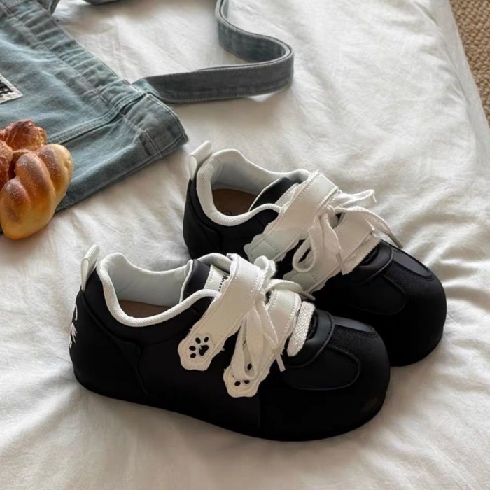 Giày Huấn Luyện Đạo Đức Móng Vuốt Mèo Cho Nữ Xuân Hè Velcro Đa Năng Sinh Viên Hàng Ngày Đế Bằng Già
