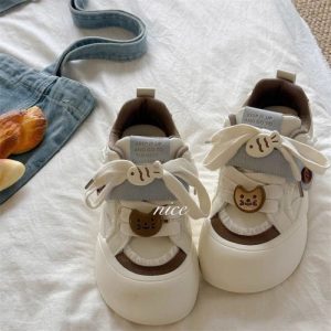 Giày nữ thông thường giày đế dày đế dày màu trắng không va chạm giày thể thao thông thường