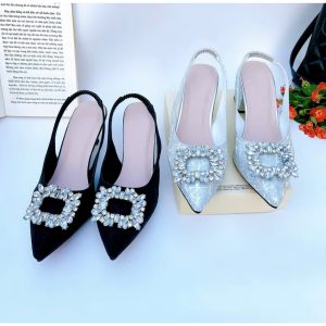 H02-Giày Kim Sa tag đá Vuông , gót 3cm-7cm