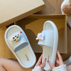 Hoạt Hình Dễ Thương Crayon Shin-chan Dép Nữ Mùa Hè Áo Khoác Ngoài Đế Dày Tăng Dép Đi Trong Nhà Chốn