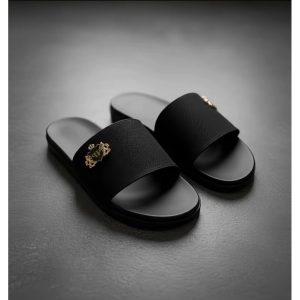[ Khâu Dấu Chỉ ] Dép Lê Nam Quai Ngang LoGo Sang Trọng - Đế Cao Su Cao Cấp Chống Trơn Trượt -Dép Thời Trang Size 37-43