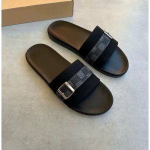 [ Khâu Dấu Chỉ ] Dép lê Nam Quai Ngang Khuy Cài Vá Kẻ Ô Thời Trang sz 37-43 - Đế Cao Su Cao Cấp Chống Trơn Trượt